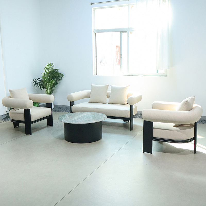 Sofá al aire libre diseñador de muebles de alta gama terraza hotel de ocio al aire libre combinación de aleación de aluminio y aluminio