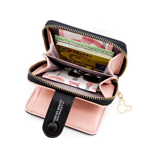 Personalized women's short zipper buckle wallet handbag coin purse love women's card holder manufacturer wholesale