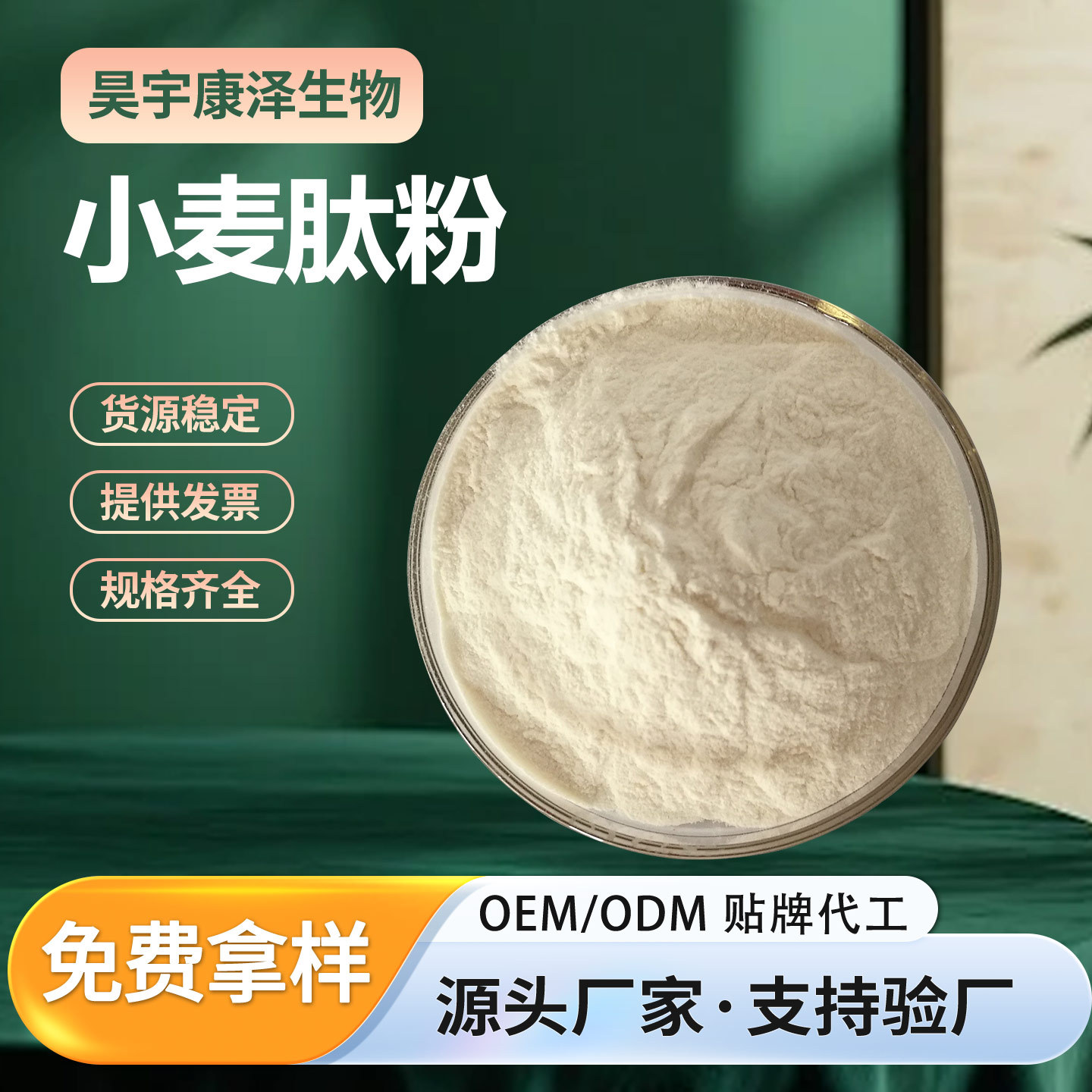 小麦肽粉小分子低聚肽活性肽小麦提取物水溶食品原料厂家现货直发
