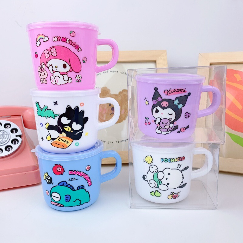 子供用ハンドルウォーターカップ幼稚園ドリンクカップステッチクロミ蓋付き漫画ミルクカップドリンクカップ|undefined