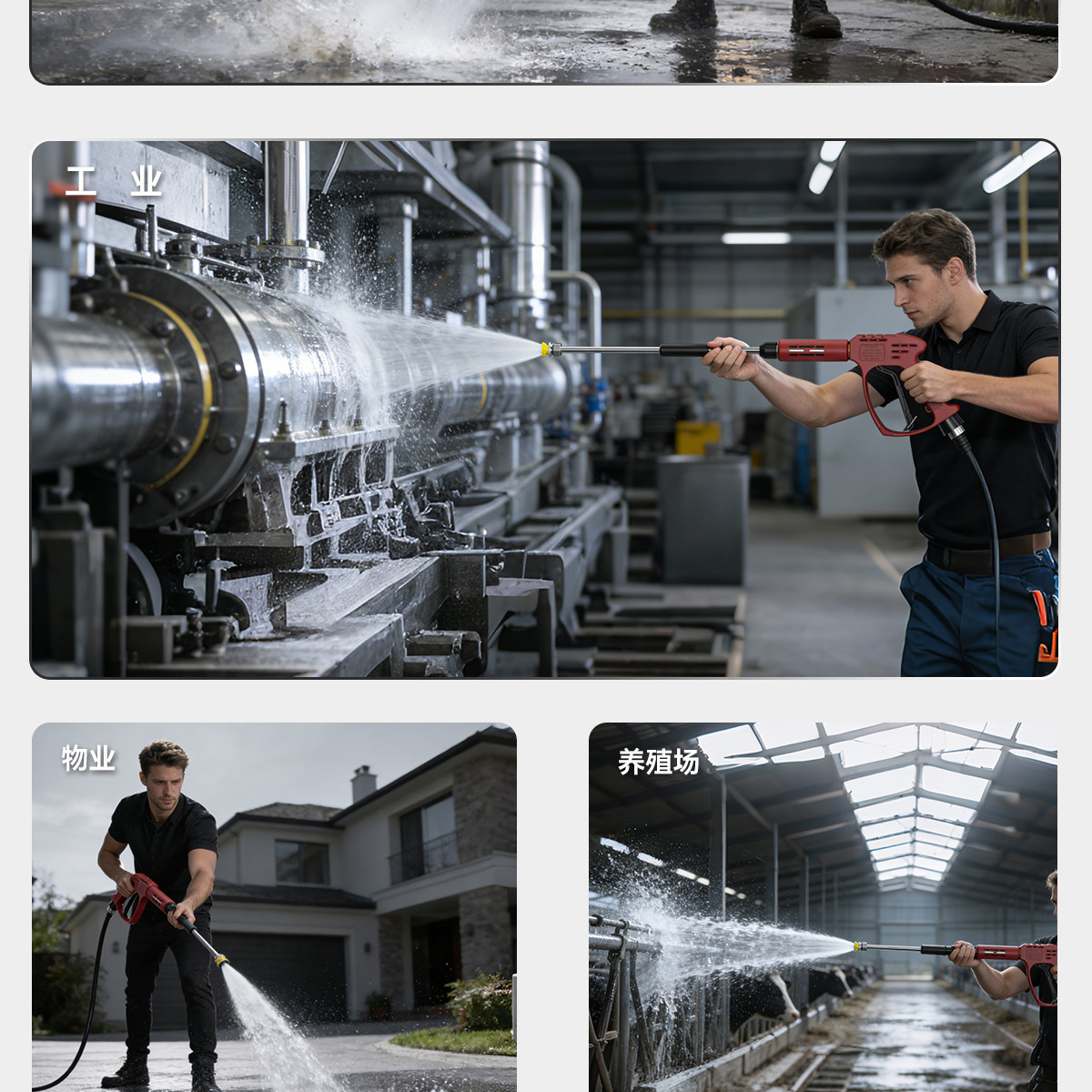 Black Cat Diesel Gasoline High-Pressure Car Washer High-Power Cleaning Machine Commercial Industrial Grade Water Gun Directly from Manufacturer