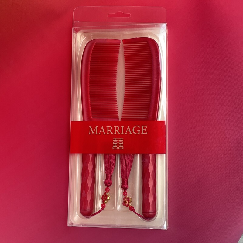 新款婚庆美发梳红色结婚梳子大号加厚家用美发店用喜吧喜庆对梳子|undefined