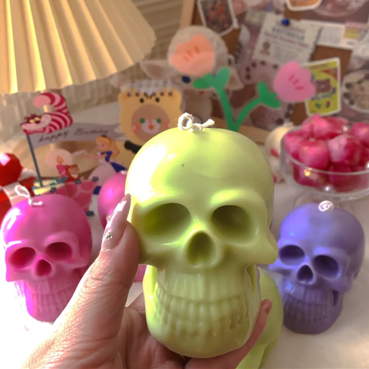 Новый хэллоуин diy черепа капельного клея формы черепа свечи украшения мыла силиконовая форма