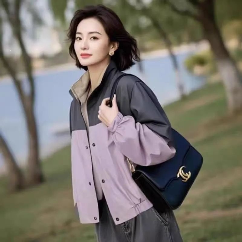 超好看冲锋衣外套女2026春秋新款韩版宽松百搭小个子立领夹克上衣