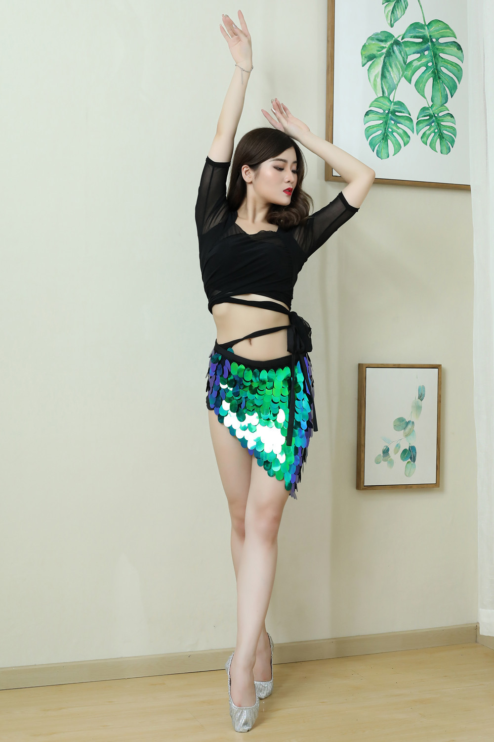 Title 3, Falda corta sexy con lentejuelas para mujer, en...