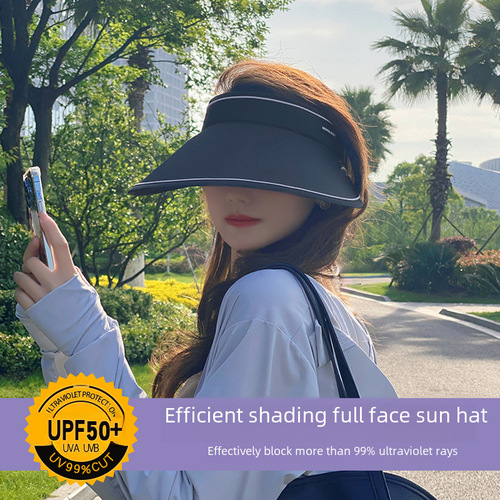 Sun Protection Hat Women's Open-Top Foldable Sun Hat Summer UV Protection Wide Brim Women's Model Sunshade Hat Wholesale