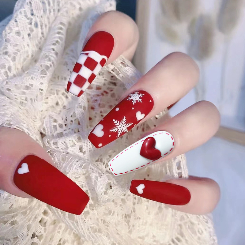Customized Factory Direct Sales Wearable Nails, Export Christmas Themed Nail Patches, Boxed Designs Can Be Designed with Drawings and Samples Customized Factory Direct Sales Wearable Nails, Export Christmas Themed Nail Patches, Boxed Designs Can Be Designed with Drawings and Samples