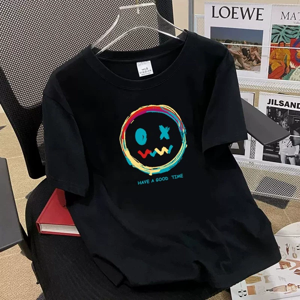 Colorful smiley face【black】