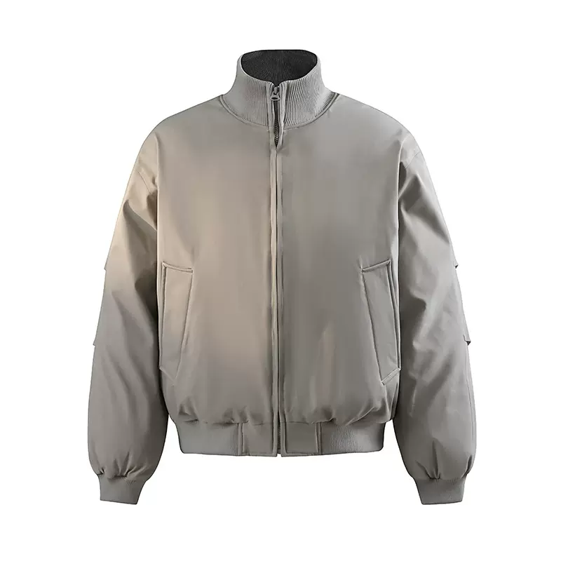 美式飞行三防立领棉服男款冬季新款宽松复古工装ma1针织领外套衣