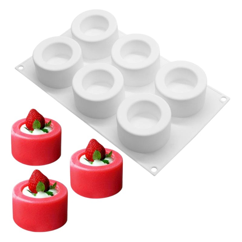 6-pieza de molde de pudín molde de silicona molde de Pascua mousse de la vela molde de la torta para hornear utensilios de cocina