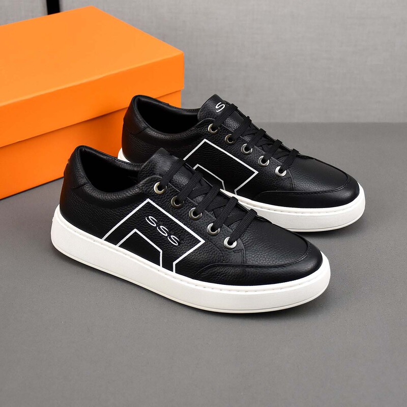 Foreign Trade European Casual Sports Sneakers, Versatile, Breathable, Trendy New Men's Shoes, Men's Fashionable White Shoes, Genuine Leather