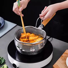 网红不锈钢漏勺网篮厨房捞煮面条油炸火锅烫粉沥水洗菜大过滤网筛