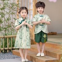 男童汉服套装女童国风唐装夏季儿童中式古装宝宝薄款高端演出服装