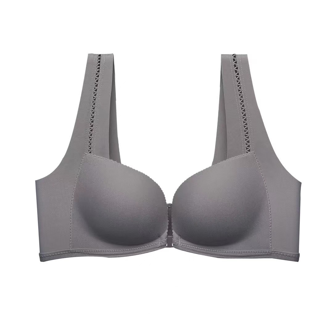 6308 pequeño pecho empuja hacia arriba el sujetador grande frente hebilla belleza espalda sin anillo de acero sin costuras brillante sujetador ropa interior para mujeres verano