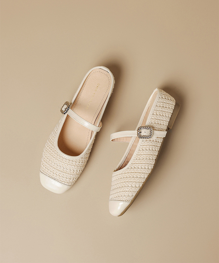 Sandal nữ hở mũi đính đá chuỗi mắt xích phong cách Pháp — MN33 màu vàng chi tiết 20