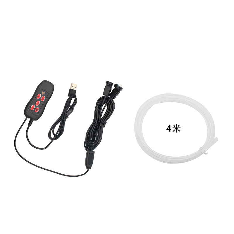 Qìchē – Colorful Car Cold Light Panel (Dashboard) işıqlandırması - y-style-colorful-remote-control-one-drag-two-4-meter-fiber-y-style