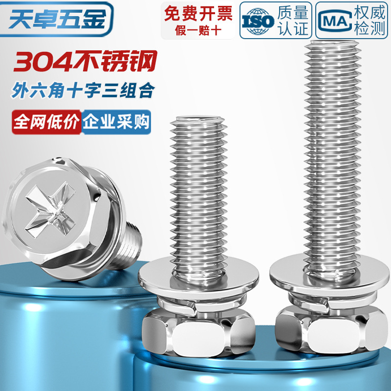 Болт комбинированный Tianzhuo Hardware M3x6 сталь 304