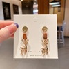 Retro advanced earrings from pearl with tassels, high-quality style, wholesale