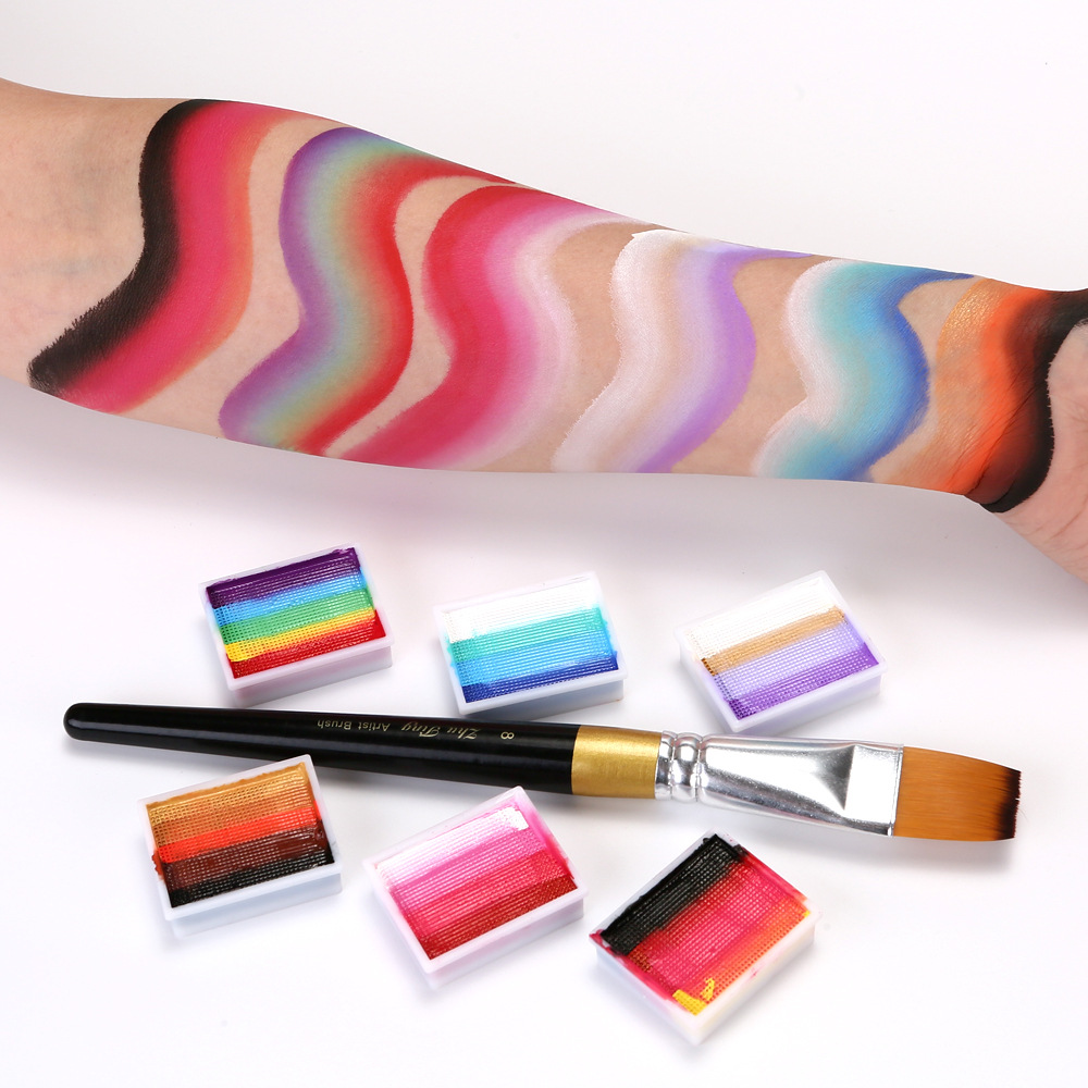 Nu-Chang transfronterizo 12 colores crema de pintura acuosa cuerpo humano pintura de pintura DIY pigmento sólido arco iris fácil de limpiar
