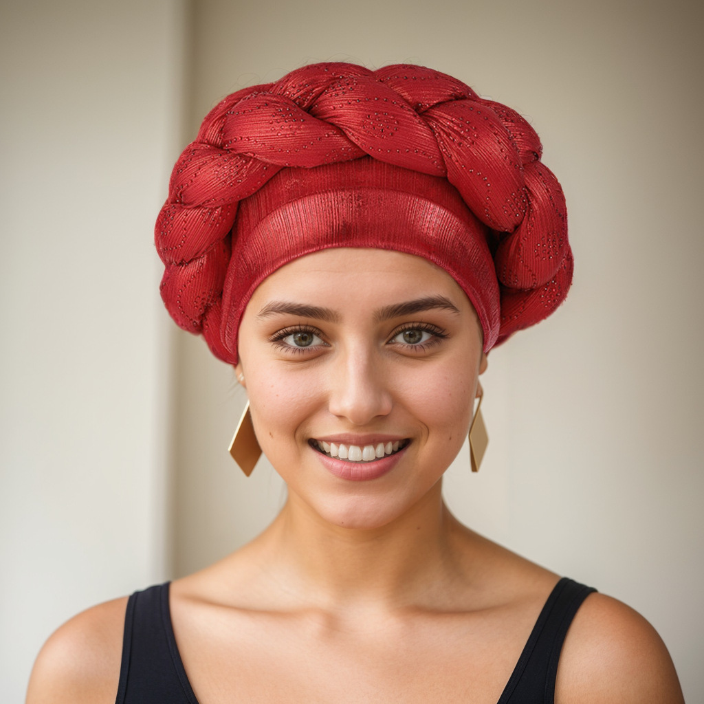 Turban hijab musulmano alla moda con treccia e strass_voghion.com