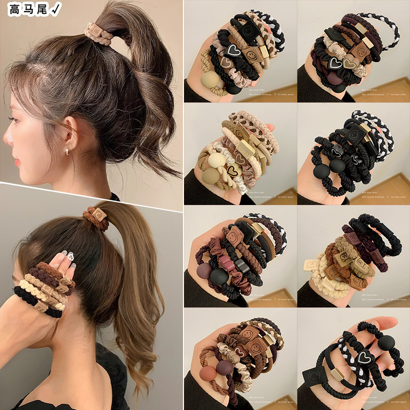 Cuerda para el cabello de dibujos animados, alta elasticidad y durabilidad, banda elástica para atar la cabeza, bola para mujer, lazo para el cabello, cuerda para la cabeza, nueva funda de cuero, accesorios para el cabello, todo fósforo