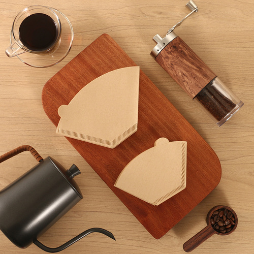 U102 coffee filter paper fan filter paper hand-brewed coffee filter paper drip coffee machine filter paper non-bleached 100 pieces