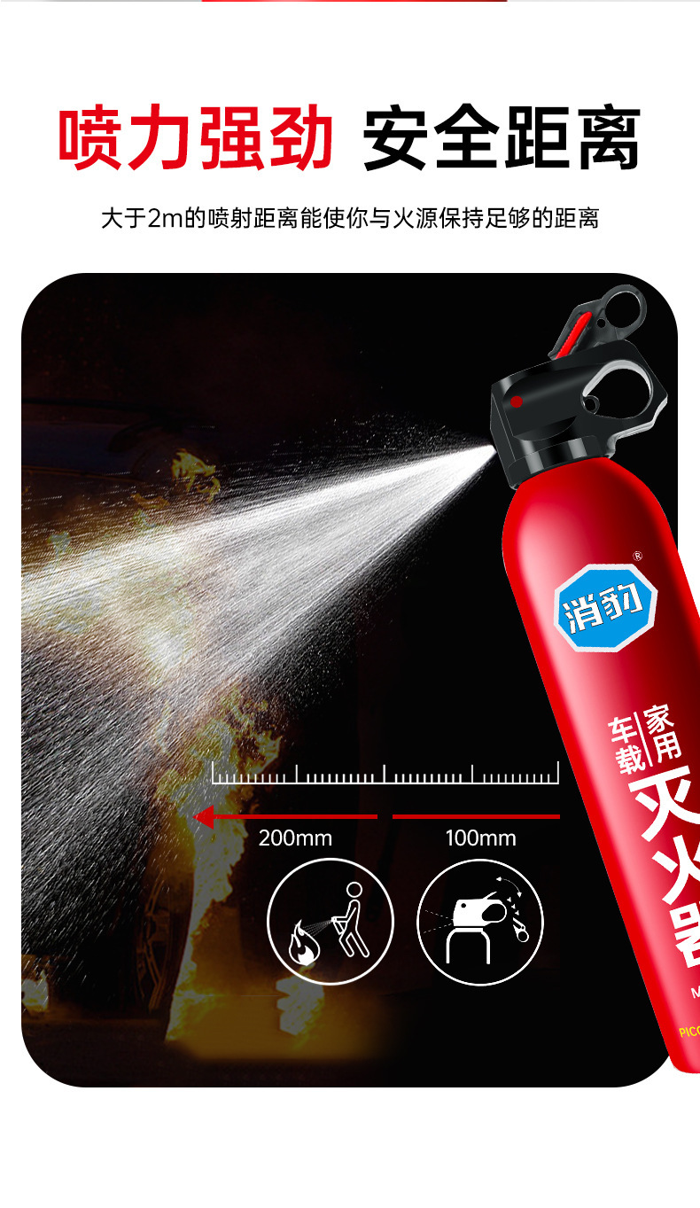 Car-Mounted Fire Extinguisher 600ml Water-Based Fire-Fighting Vehicle Supplies Safety Emergency Portable Small Car Fire Extinguisher