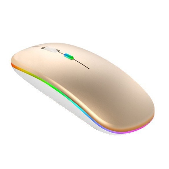 En stock ratón de carga ratón Bluetooth ratón inalámbrico ultrafino ratón Bluetooth de modo dual mudo ratón de carga luminosa