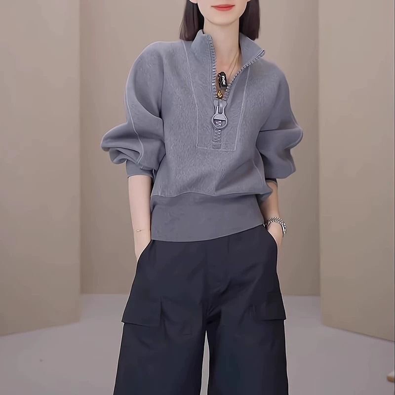 欧货黑色小个子卫衣女春秋季新款感短款今年流行外套|undefined