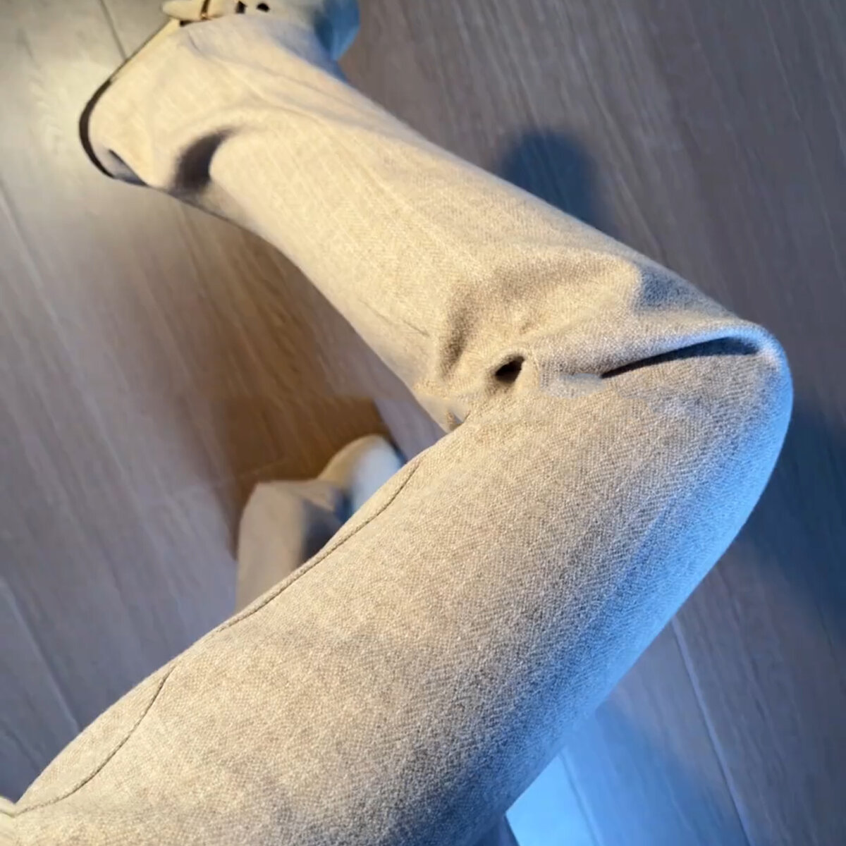 Apricot Herringbone Woolen Pants Men's Autumn and Winter Heavy Wide-Leg Sweatpants American Cleanfit Straight Casual Pants