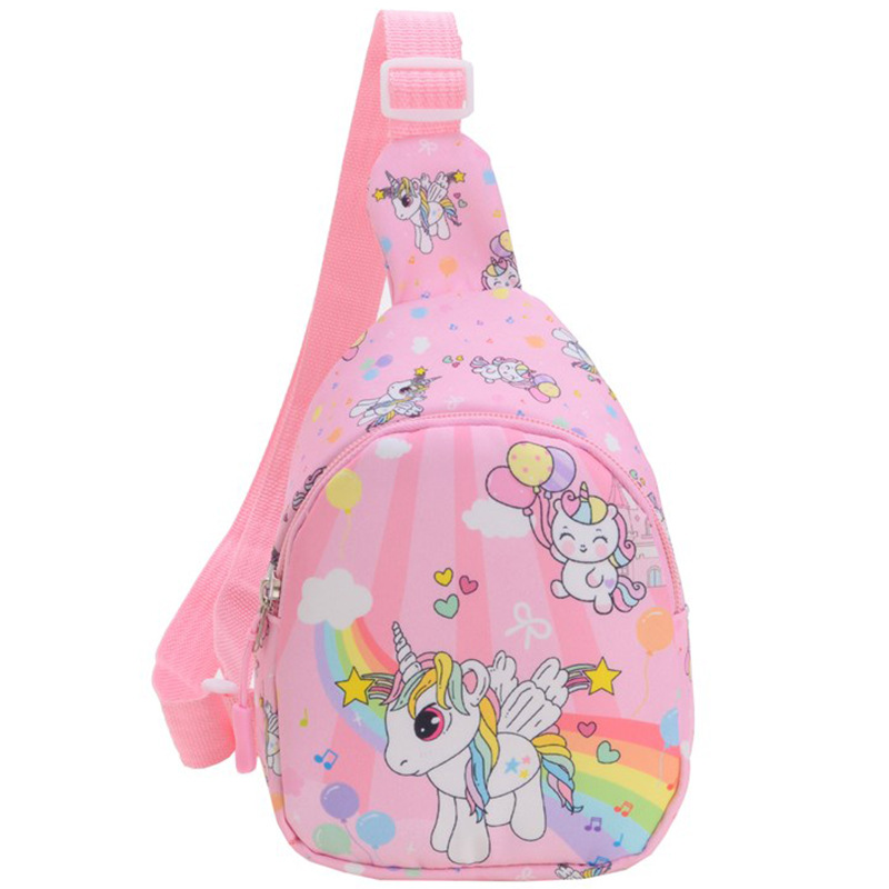Ventas transfronterizas calientes bolsos de pecho para niños nuevos unicornios de dibujos animados bolsos de cambio bebés lindos bolsos mochilas de chicas pequeñas