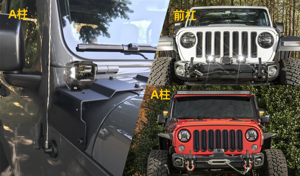 Cube Led Spot Light 3 Inch Spot Flood Diffuse Combo Beam Led Pods with Amber DRL 270° Beam Side Shooter for UTV 4X4 Trucks ATV