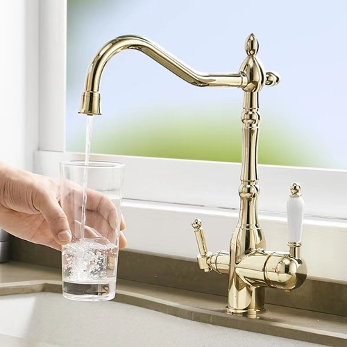 Cross-border kitchen faucet rotating three-in-one multi-function purifying drinking water basin wash basin retro faucet