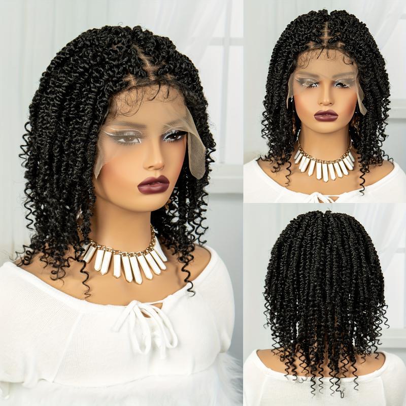 14 Short Braided Wigs for Women 180% Density Synthetic Lace