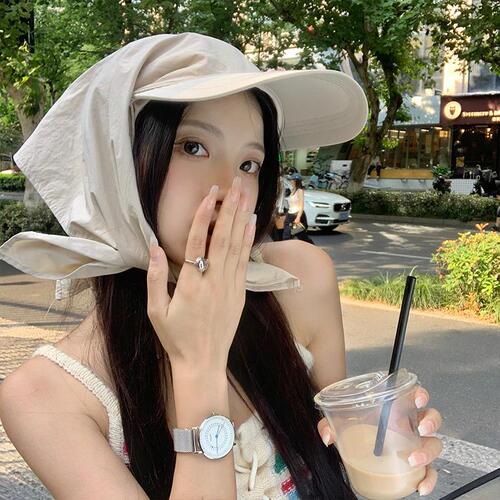 Quick-drying headscarf women's summer Japanese style outdoor peaked hat UV protection neck protection camping hat sun protection hat fashionable