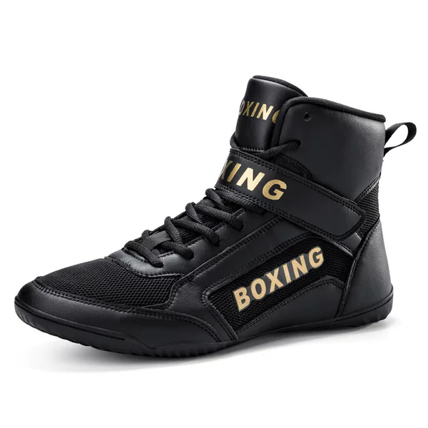 Boxing Shoes Men's and Women's Sanda Shoes Fighting Wrestling Shoes Fall Short-fall Boots Long Boots Beef Sole Wear-resistant Sole Boxing Shoes