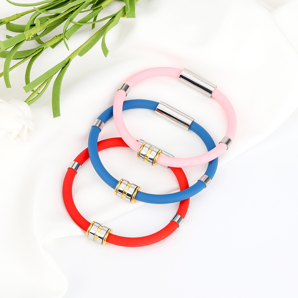 wireless Anti-static silica gel Bracelet human body anion energy Titanium Magnet outdoors motion Bracelet Wrist strap Bracelet