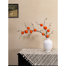 海虹景品柿子果实树枝红果柿柿如意高枝插花客厅禅意假花摆设干花
