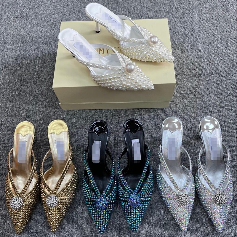 High-Quality Pearl Rhinestone Pointed High-Heeled Sandals for Women Jimmy Simple Luxury Stiletto Fashion Banquet Wedding Shoes High-Quality Pearl Rhinestone Pointed High-Heeled Sandals for Women Jimmy Simple Luxury Stiletto Fashion Banquet Wedding Shoes