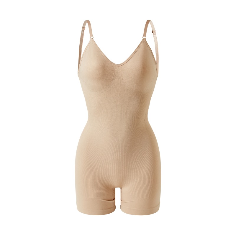 Body Moldeador de Tirantes Tipo Pantalón de Nylon Sin Costuras Control de Abdomen