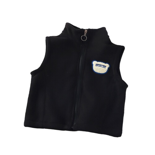 Children's vest for spring and autumn, Olympic particle fleece back, unisex, warm outerwear, lapel jacket, thick warm