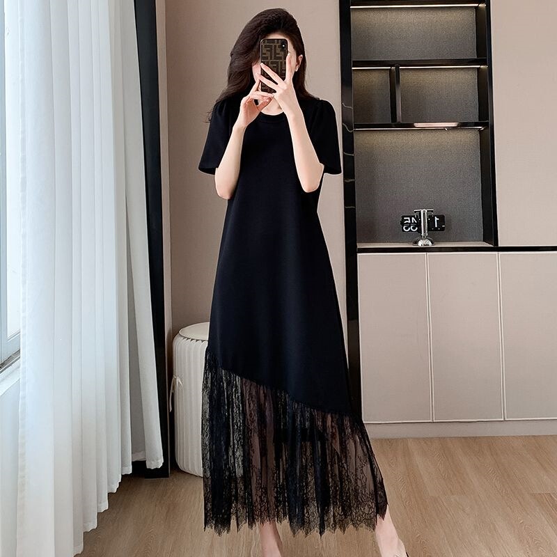 Extra-Long Lace Patchwork Dress for Women, New Summer Style, Super Fairy-Like, Age-Reducing, Slimming, Over-The-Knee Long Dress Extra-Long Lace Patchwork Dress for Women, New Summer Style, Super Fairy-Like, Age-Reducing, Slimming, Over-The-Knee Long Dress