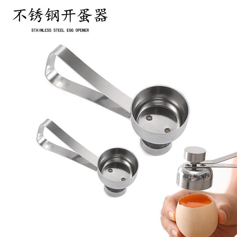 En stock 304 abridor de huevo de acero inoxidable creativo abridor de cáscara de huevo herramienta de cocina cortador de cáscara de huevo regalo