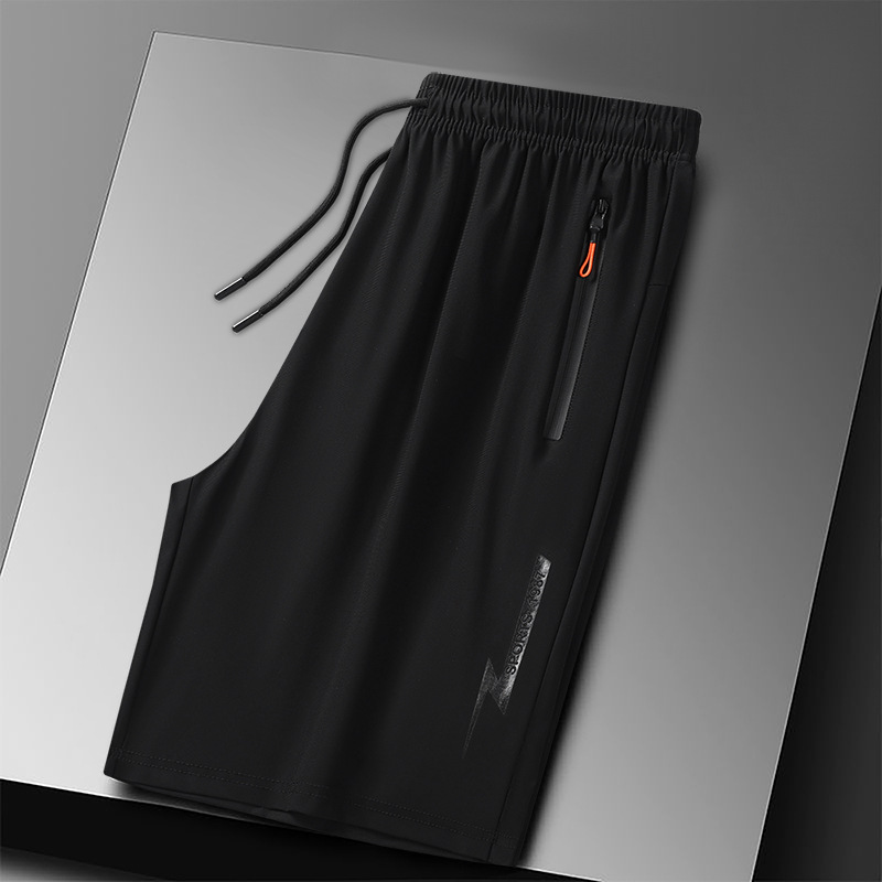 Verano hielo pantalones cortos de tamaño grande hombre delgados pantalones deportivos sueltos running casual pantalones rápidos al por mayor