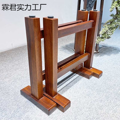 2025实木桌腿方形实木大板支架岩板茶桌餐桌书桌腿桌架工字美式加
