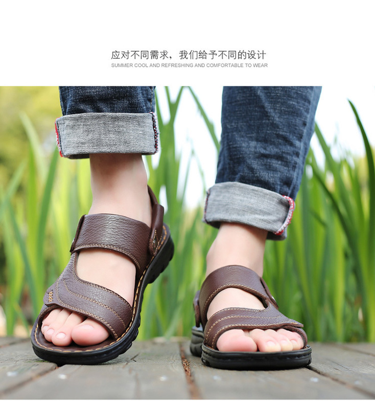 2026 Summer New Men's Sandals, Men's Leather Beach Shoes, Casual Men's Shoes, Thick-Soled Soft Leather Slippers, Online Sandals 2026 Summer New Men's Sandals, Men's Leather Beach Shoes, Casual Men's Shoes, Thick-Soled Soft Leather Slippers, Online Sandals