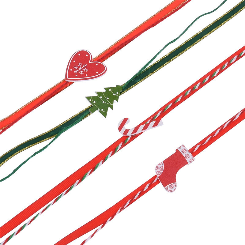 Transfronterizo Amazon nueva cinta decorativa hecha a mano Navidad DIY muleta calcetines árbol de Navidad cinta decorativa 5 M