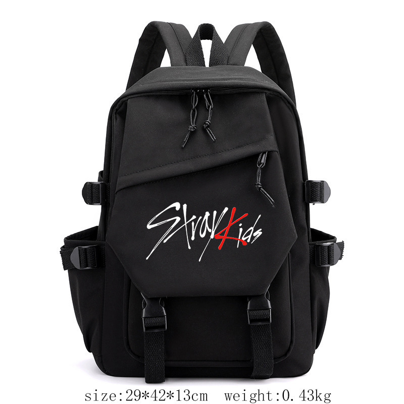 Anime Merchandise Korean Boy Group Stray Kids Backpack Japanese Retro Style Backpack for Middle and High School Students Anime Merchandise Korean Boy Group Stray Kids Backpack Japanese Retro Style Backpack for Middle and High School Students