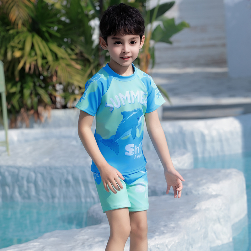 Sunrise Children's Swimsuit Boys Split Two-piece Set Boys Children Sun Protection Hot Spring School Swimming suit Shark