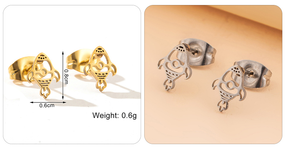 Plating Stainless Steel Ear Studs display picture 8